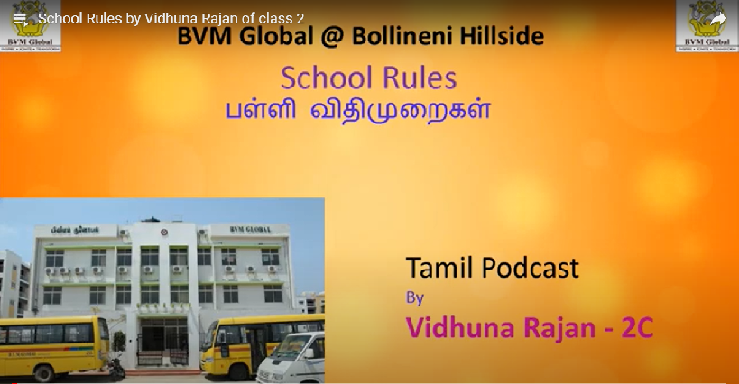 School Rules by Vidhuna Rajan of class 2